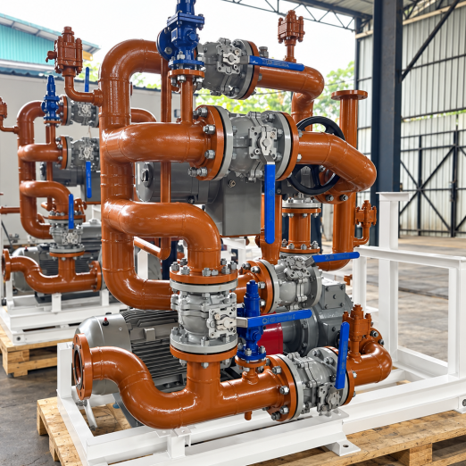 Piping skid in Malaysian workshop Piping skid in Malaysian workshop